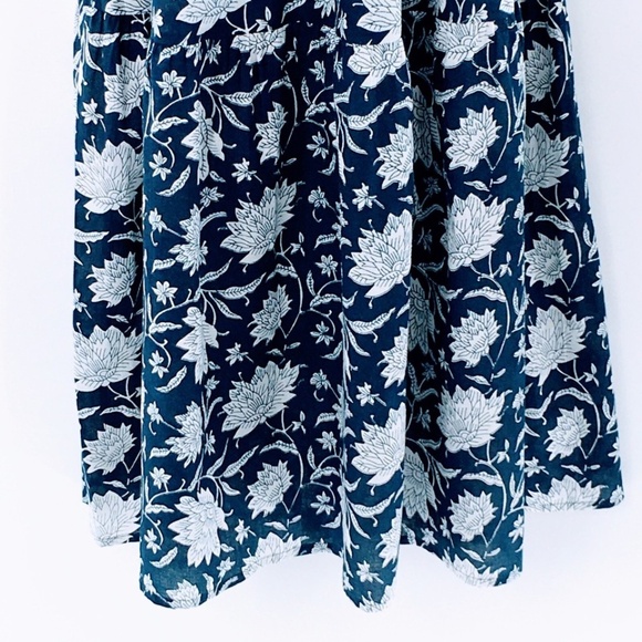 Monsoon and Beyond Estella Midi Dress Blue Rohida Floral Print Handmade Sz S - Picture 7 of 16